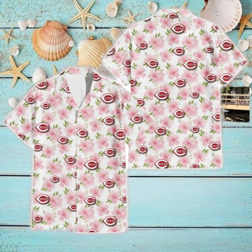 Cincinnati Reds Light Pink Hibiscus Cute Summer Gift For Men And Women Hawaiian Shirt