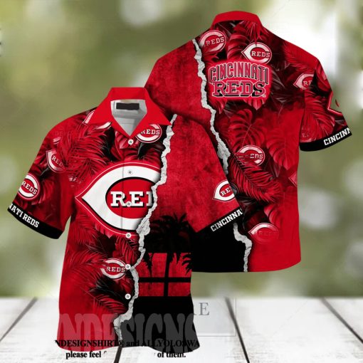 Cincinnati Reds MLB Floral Full Print Unisex Hawaiian Shirt