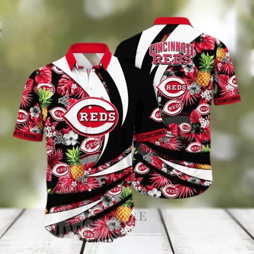 Cincinnati Reds MLB Flower Full Printing Hawaiian Shirt