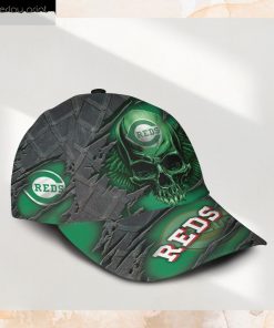 Cincinnati Reds MLB St. Patrick’s Day Skull Custom Name Classic Baseball Cap Personalized Gifts For Men Dad Fans