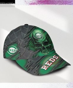 Cincinnati Reds MLB St. Patrick’s Day Skull Custom Name Classic Baseball Cap Personalized Gifts For Men Dad Fans