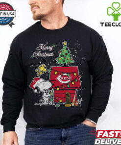 Cincinnati Reds Merry Christmas With Snoopy Baby T Shirt