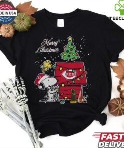 Cincinnati Reds Merry Christmas With Snoopy Baby T Shirt