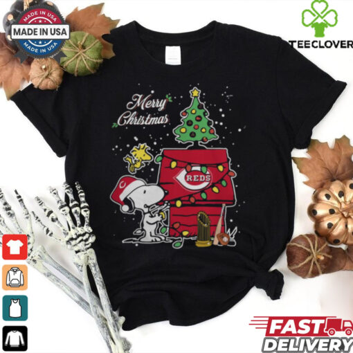 Cincinnati Reds Merry Christmas With Snoopy Baby T Shirt
