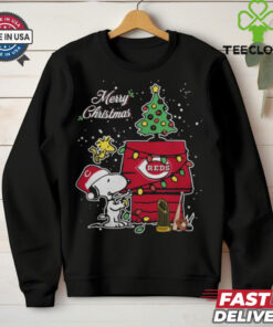 Cincinnati Reds Merry Christmas With Snoopy Baby T Shirt