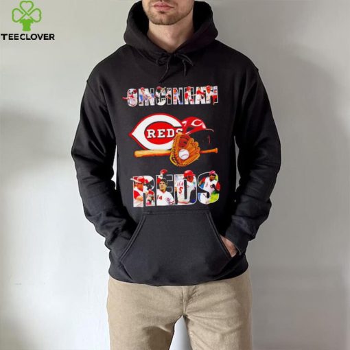 Cincinnati Reds baseball players text logo hoodie, sweater, longsleeve, shirt v-neck, t-shirt