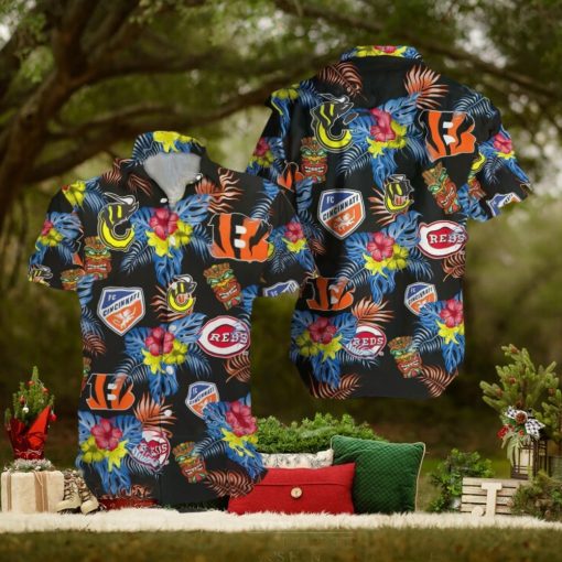 Cincinnati Sport Teams Flower Tropical Hawwaian Shirt