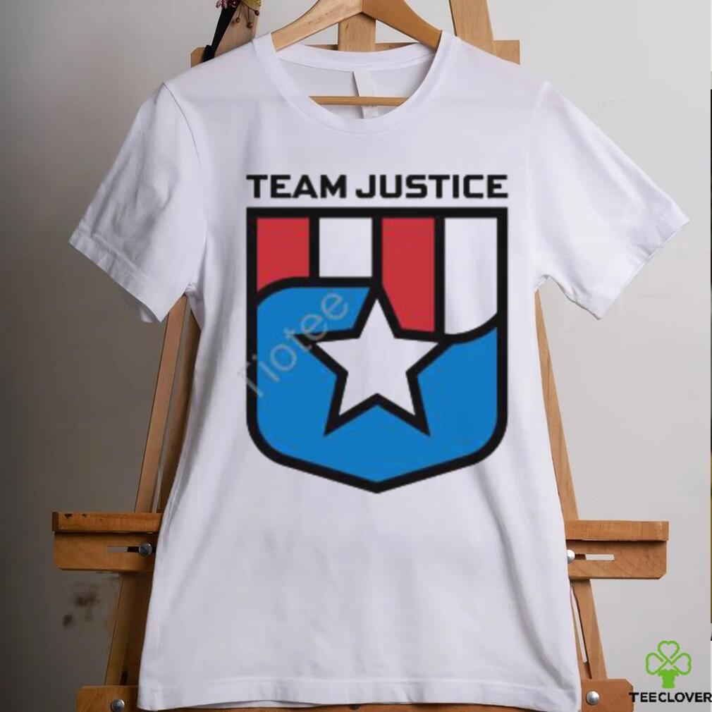 Cindy Perno Wearing Team Justice Shield Logo Long Sleeve T Shirt Cindy Perno Wearing Team Justice Shield Logo Long Sleeve T Shirt