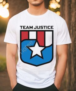 Cindy Perno Wearing Team Justice Shield Logo Long Sleeve T Shirt