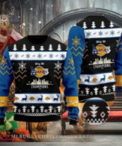 City Of LA Dodgers And Lakers Champions Ugly Christmas Sweater