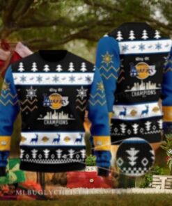 City Of LA Dodgers And Lakers Champions Ugly Christmas Sweater