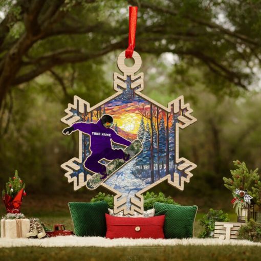 Snowboard Personalized Suncatcher Ornament