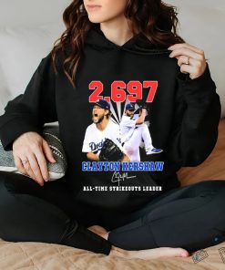 Clayton Kershaw 2,697 All Time Strikeouts Leader Signatures Shirt