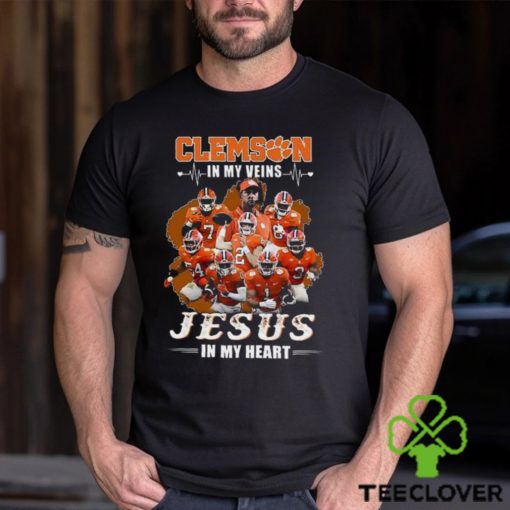 Clemson In My Veins Jesus In My Heart T Shirt