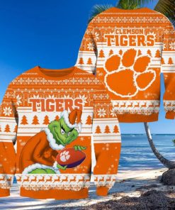 Clemson Tigers Grinch Christmas Ugly Sweater NCAA Funny Gift For Men And Women