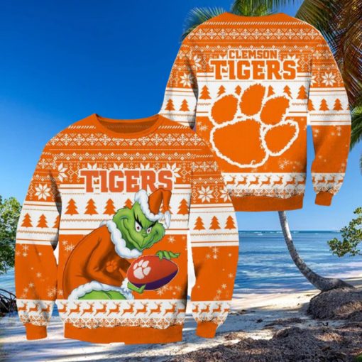 Clemson Tigers Grinch Christmas Ugly Sweater NCAA Funny Gift For Men And Women