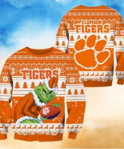 Clemson Tigers Grinch Christmas Ugly Sweater NCAA Funny Gift For Men And Women