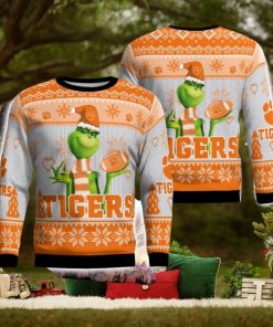 Clemson Tigers Grinch Snowflake Pattern Ugly Sweater Christmas