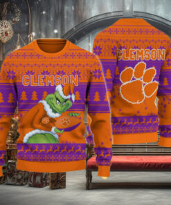 Clemson Tigers Grinch Ugly Christmas Sweater