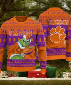 Clemson Tigers Grinch Ugly Christmas Sweater