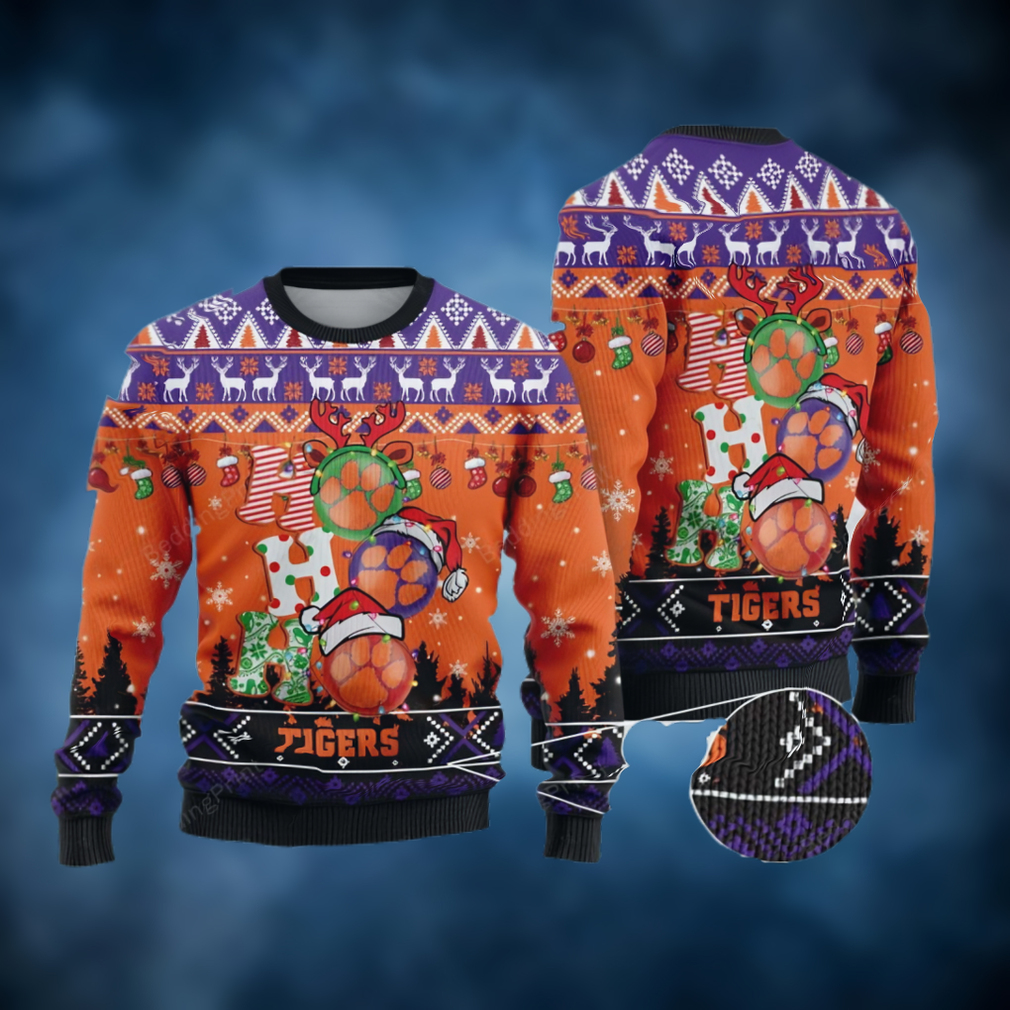 Clemson Tigers Ho Ho Ho Ugly Christmas Sweater Clemson Tigers Ho Ho Ho Ugly Christmas Sweater