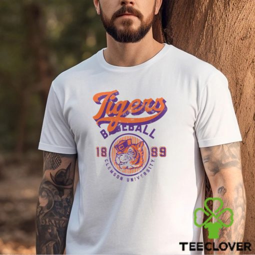 Clemson Tigers Ivory Baseball Logo T Shirt