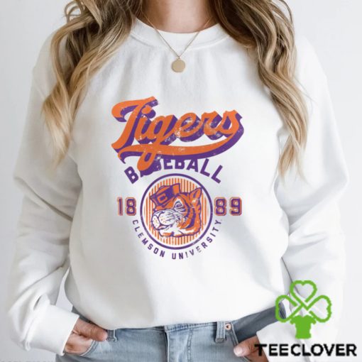 Clemson Tigers Ivory Baseball Logo T Shirt