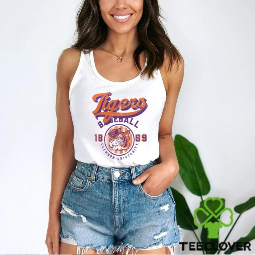 Clemson Tigers Ivory Baseball Logo T Shirt