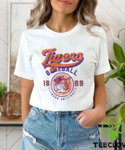 Clemson Tigers Ivory Baseball Logo T Shirt