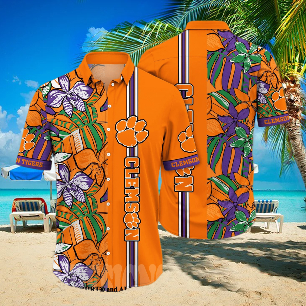 Clemson Tigers NCAA Floral Full Print 3D Hawaiian Shirt Clemson Tigers NCAA Floral Full Print 3D Hawaiian Shirt