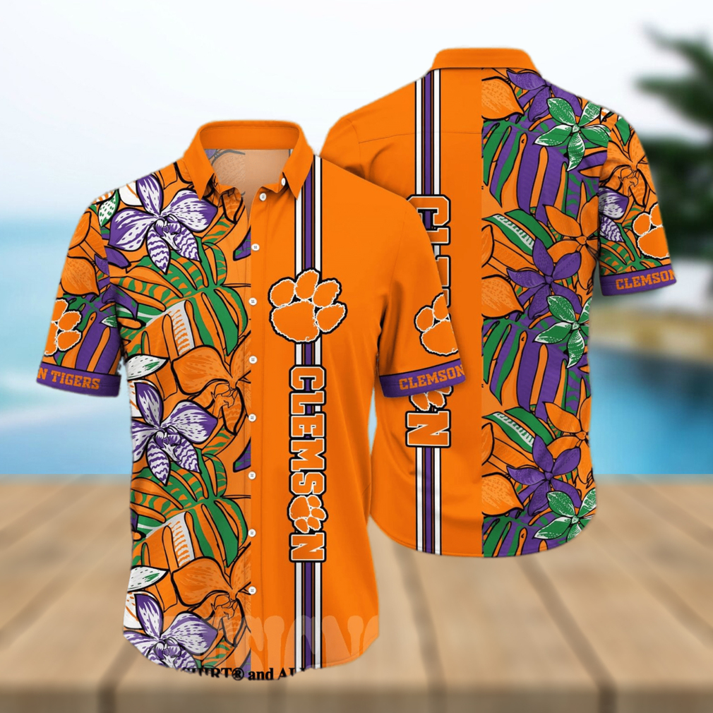 Clemson Tigers NCAA Floral Full Print 3D Hawaiian Shirt Clemson Tigers NCAA Floral Full Print 3D Hawaiian Shirt