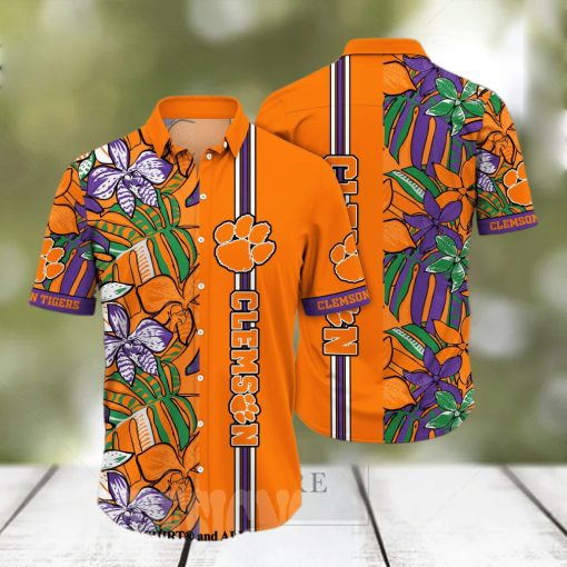 Clemson Tigers NCAA Floral Full Print 3D Hawaiian Shirt