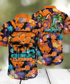 Clemson Tigers NCAA Floral Full Printed 3D Hawaiian Shirt