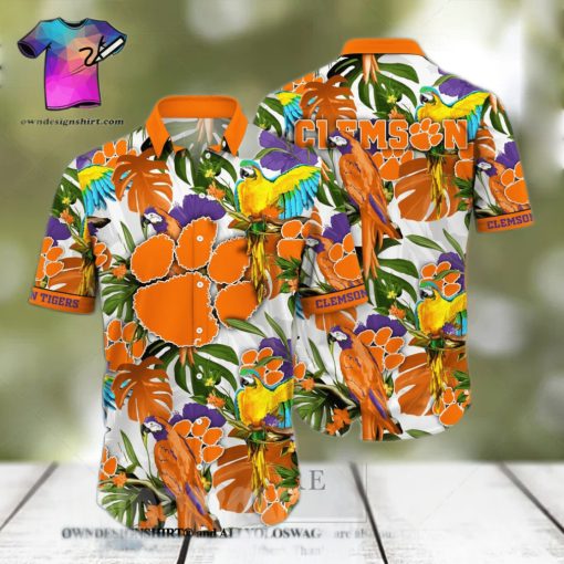 Clemson Tigers NCAA Flower 3D Full Print Hawaiian Shirt