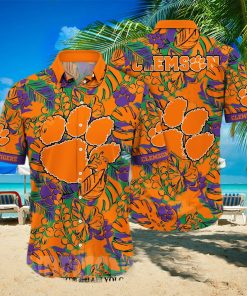 Clemson Tigers NCAA Flower Full Print 3D Hawaiian Shirt