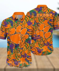 Clemson Tigers NCAA Flower Full Print 3D Hawaiian Shirt