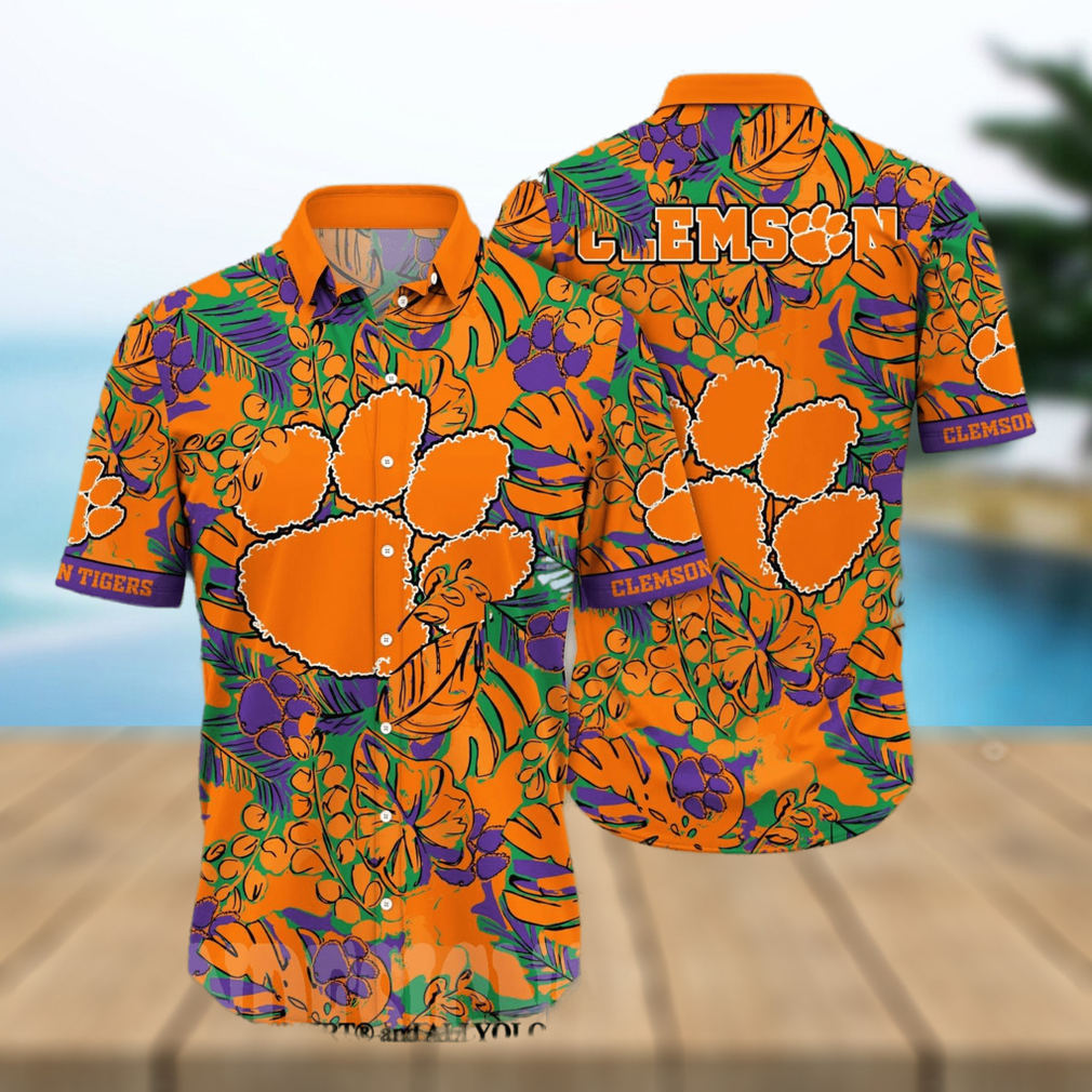 Clemson Tigers NCAA Flower Full Print 3D Hawaiian Shirt Clemson Tigers NCAA Flower Full Print 3D Hawaiian Shirt