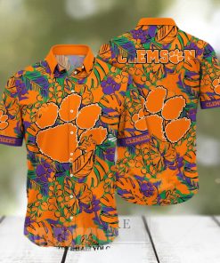 Clemson Tigers NCAA Flower Full Print 3D Hawaiian Shirt