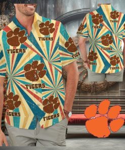 Clemson Tigers Retro Vintage Style Tropical Hawaiian Shirt for Men Women
