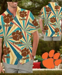 Clemson Tigers Retro Vintage Style Tropical Hawaiian Shirt for Men Women