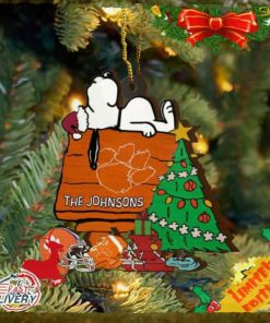 Clemson Tigers Snoopy Christmas NCAA Ornament Custom Name