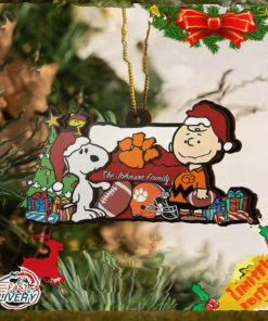 Clemson Tigers Snoopy Christmas NCAA Ornament Custom Your Family Name