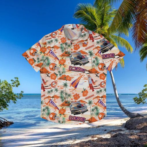 Clemson Tigers Thematic Stadium Print Hawaiian Shirt