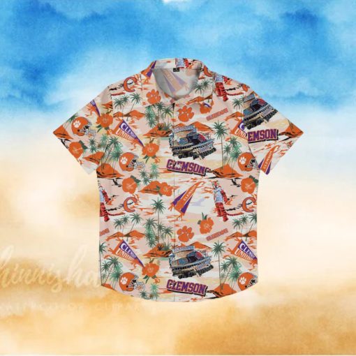 Clemson Tigers Thematic Stadium Print Hawaiian Shirt