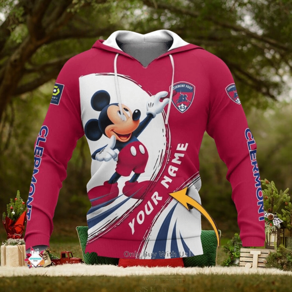 Clermont Foot 63 Custom Name Mickey Pullover Hoodie Clermont Foot 63 Custom Name Mickey Pullover Hoodie