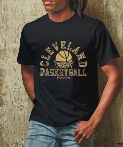 Cleveland Basketball Net Gold NBA T Shirt