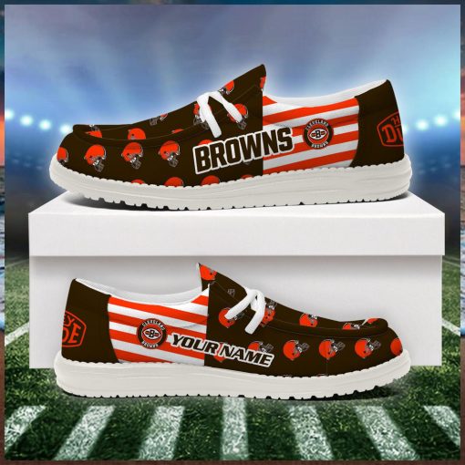 Cleveland Browns 2024 Version Personalized Hey Dude Shoes