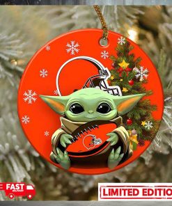 Cleveland Browns Baby Yoda NFL 2023 Christmas Tree Decorations Ornament