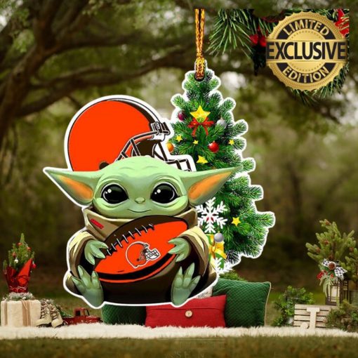 Cleveland Browns Baby Yoda NFL Christmas Tree Decorations Ornament