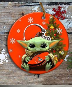 Cleveland Browns Baby Yoda Ornament Christmas Tree Decorations NFL Gifts